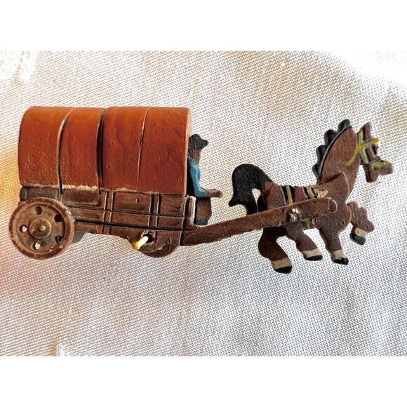 Set of 3 Miniature Vintage Japan Stagecoach Wagon Surrey Buggy Cart with Horses. - Picture 2 of 10